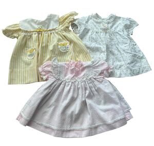 Vintage Betti Terrell, Nathan Krauskopf Co. & Nannette baby dress bundle 9-12 M